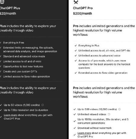 GPT免费与付费计划对比：Plus会员每月20美元是否值得？